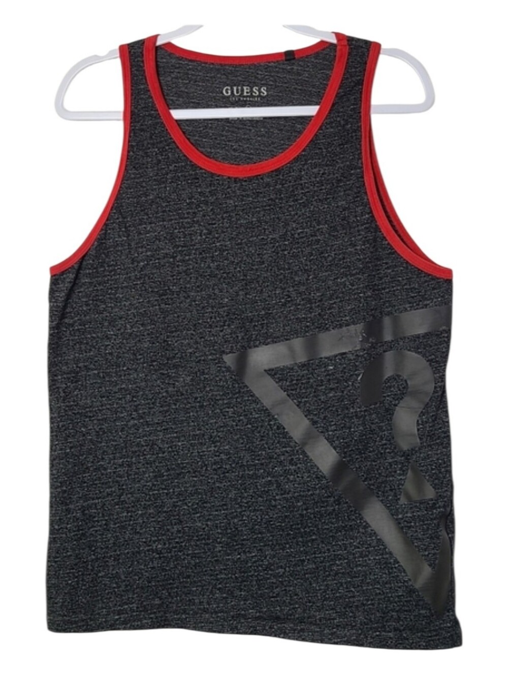 GUESS Men’s Charcoal Gray Tank Top Size Large Casual Minimalist Sleeveless